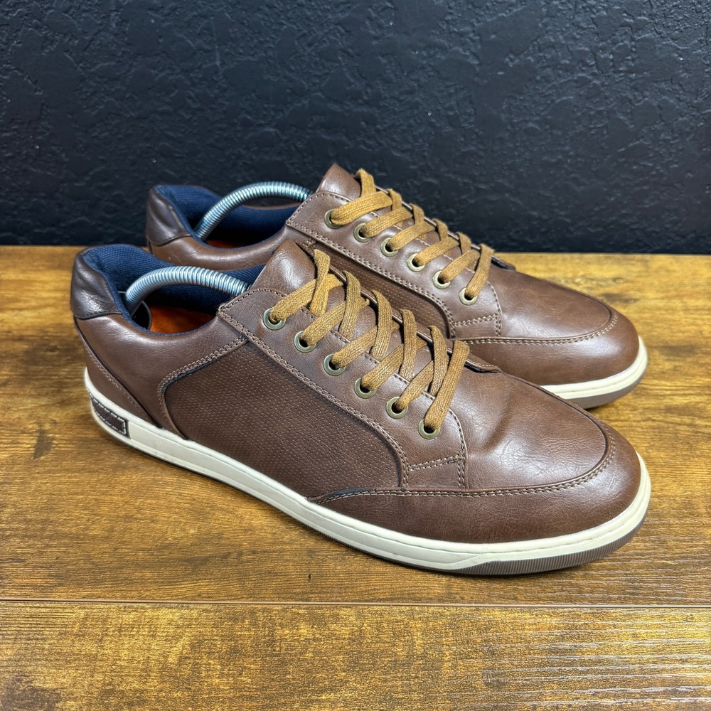 Humtto DCS22024 Brown Synthetic Leather Casual Fashion Sneakers Mens Size 11